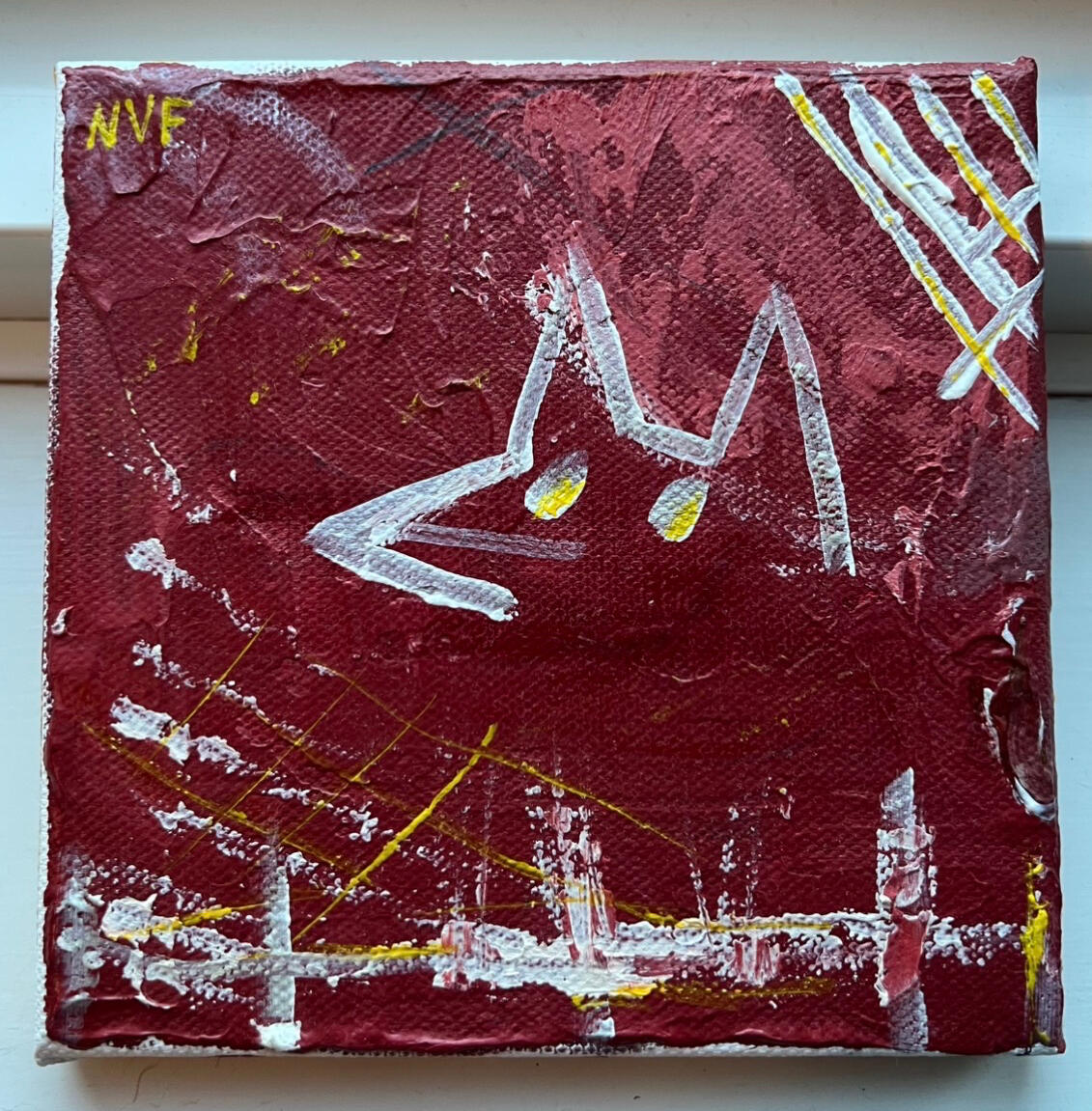 Abstract leftovers 1 15x15cm acrylic paint on canvas - 799NOK