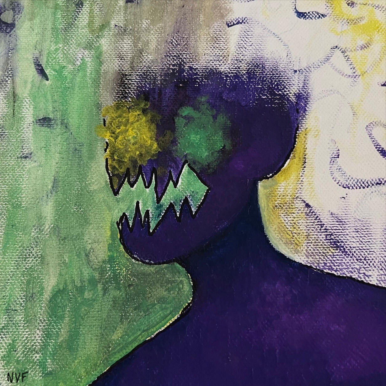 Untitled 20x20cm gouache and alcohol marker on canvas - 999NOK